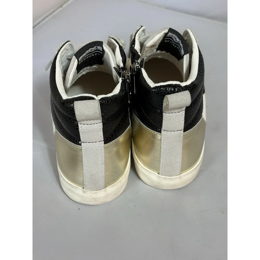 Vintage Havana Lester Women's Fashion Sneakers White Gold Grey Black Star Sz 11